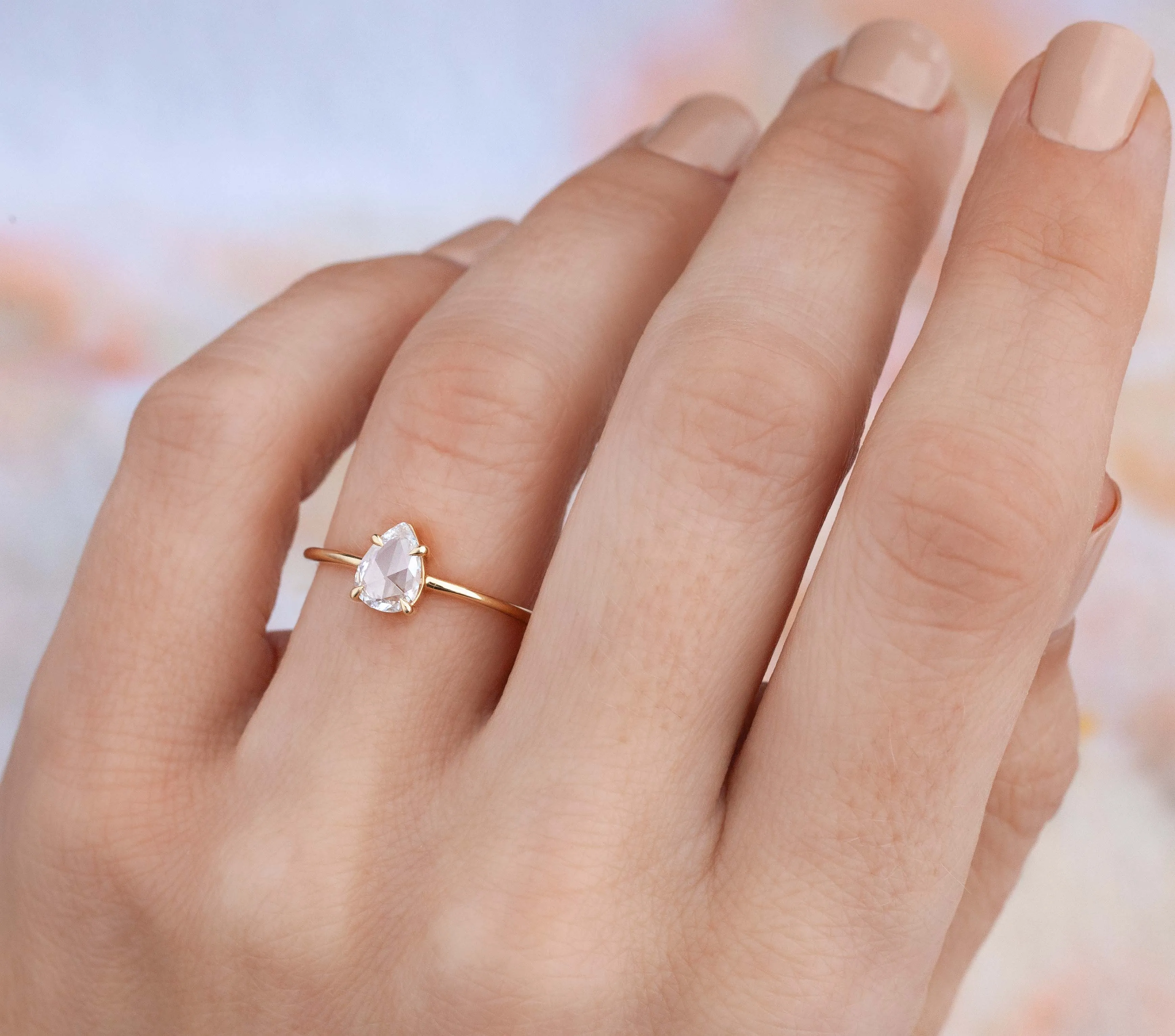 0.52-Carat Rose Cut Pear Solitaire (Ready to Ship)