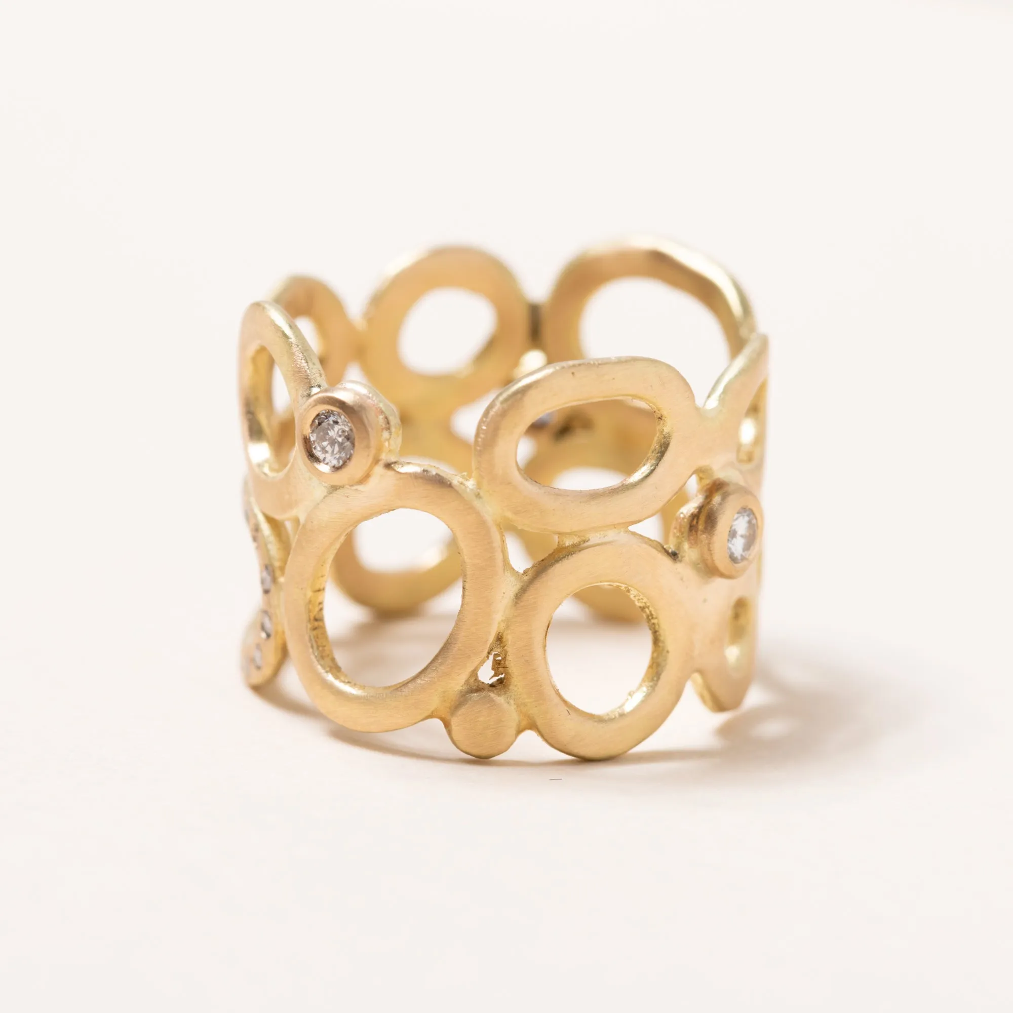 18k Gold Loop Ring with Diamonds