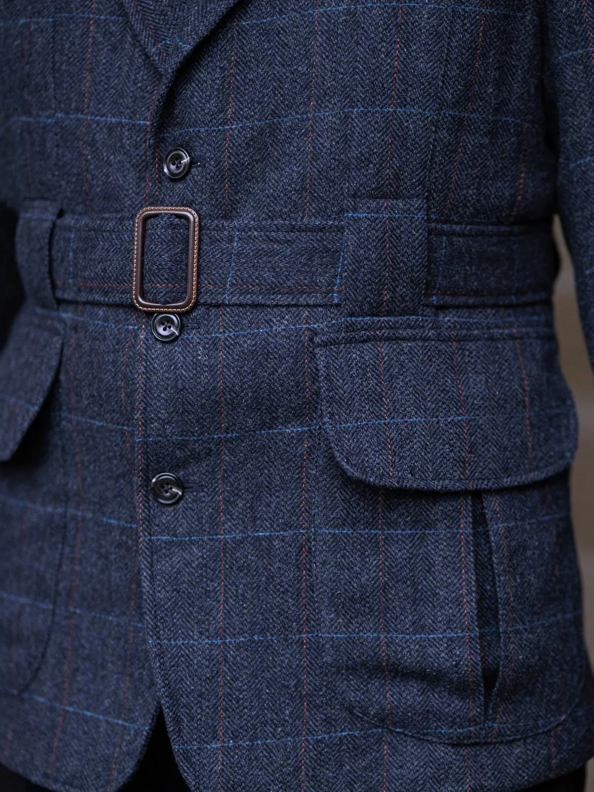 1940s Vintage Norfolk Wool Jacket in Navy Blue