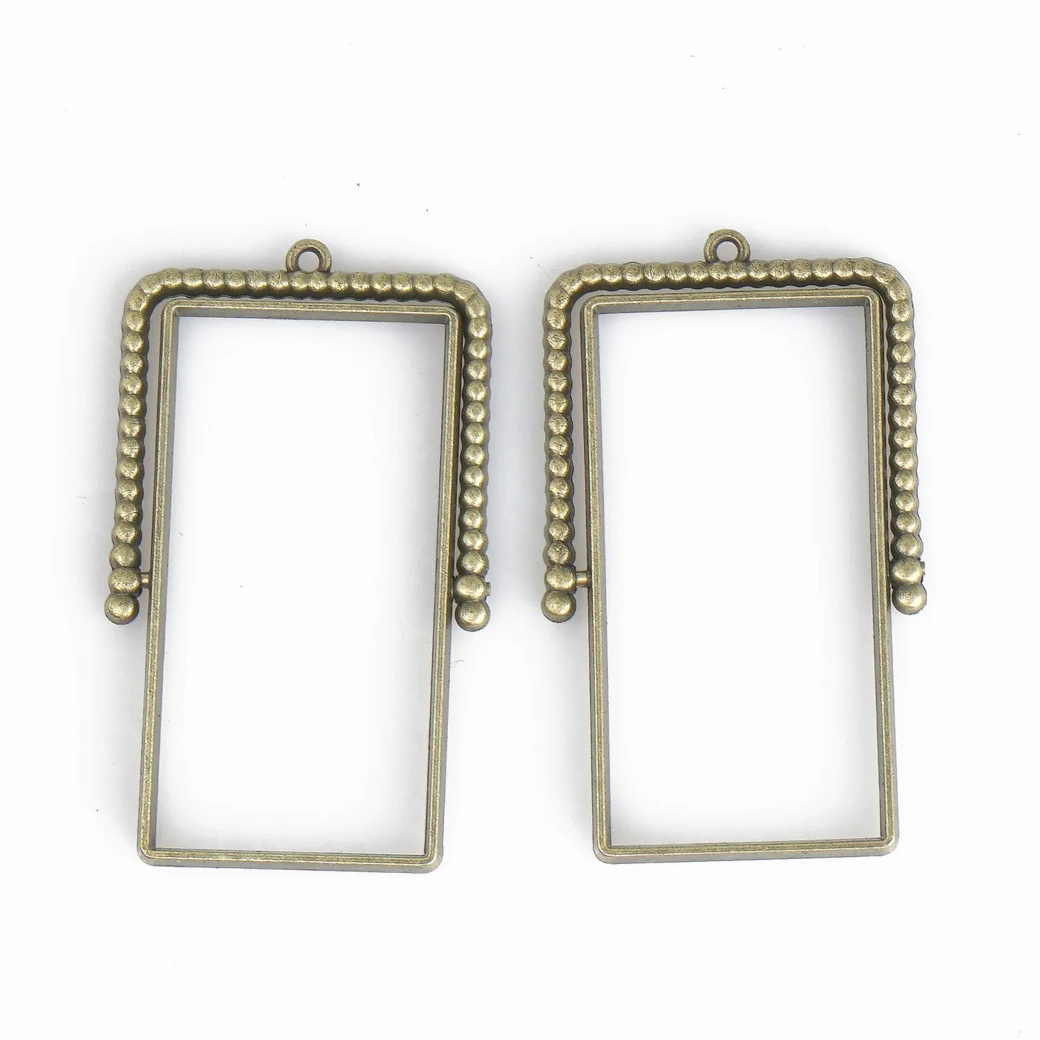 20*40mm Rectangle Open Back Pendant Resin Setting Blanks Open Frame Rotating Pendant Frame Setting 10pcs 103344