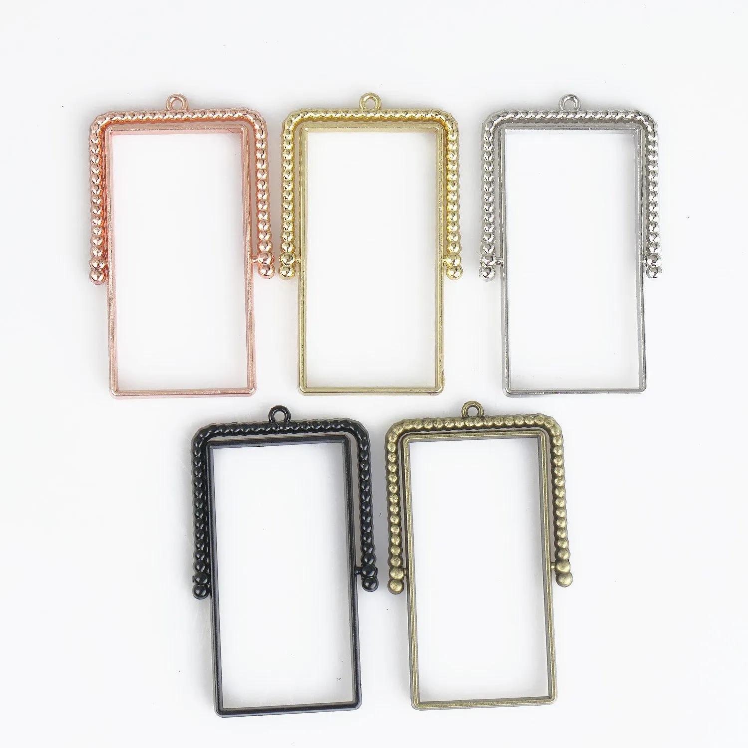 20*40mm Rectangle Open Back Pendant Resin Setting Blanks Open Frame Rotating Pendant Frame Setting 10pcs 103344