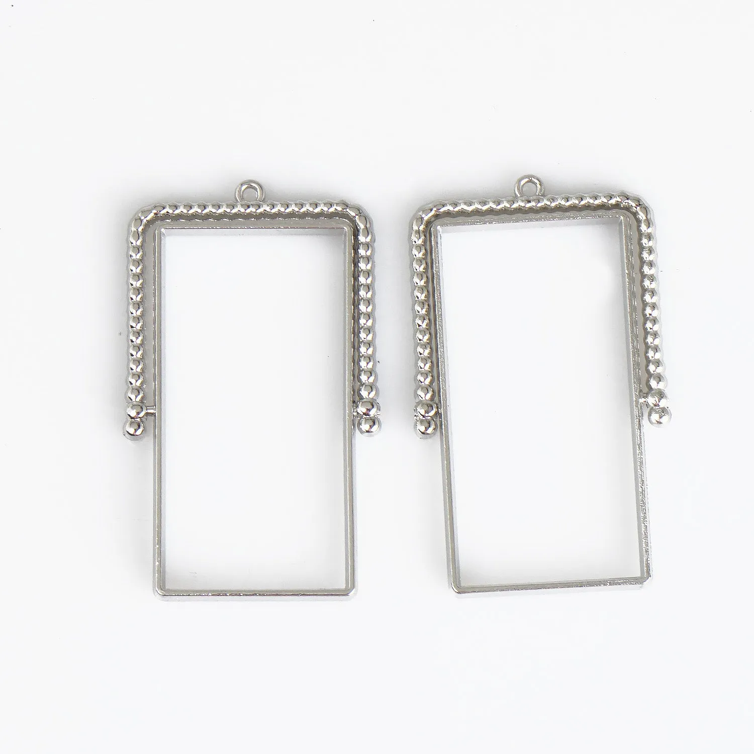 20*40mm Rectangle Open Back Pendant Resin Setting Blanks Open Frame Rotating Pendant Frame Setting 10pcs 103344