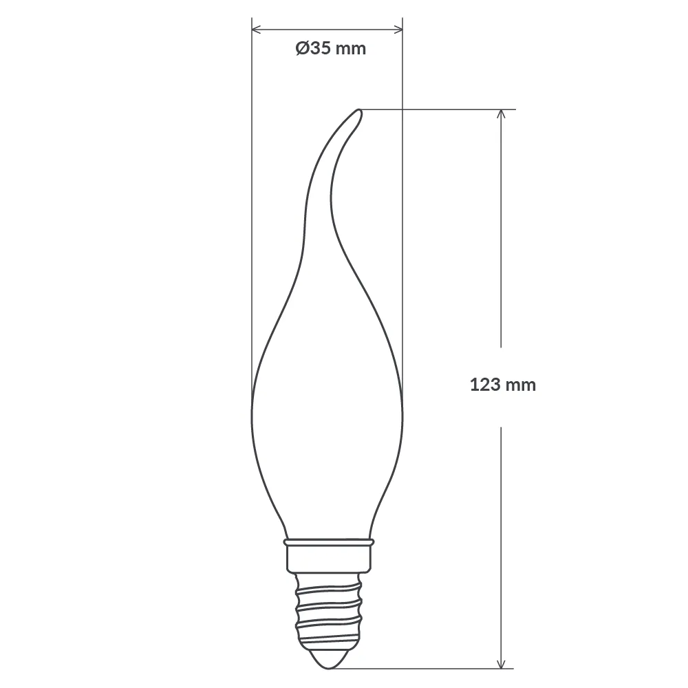 4W Flame Tip Candle LED Bulb E14 Frost in Natural White