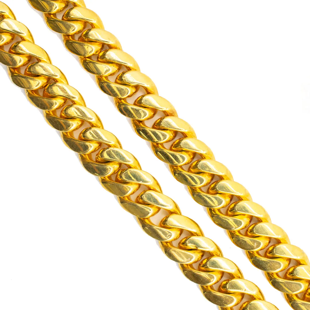 925 Sterling Silver Gold Plated Cuban Link Chain