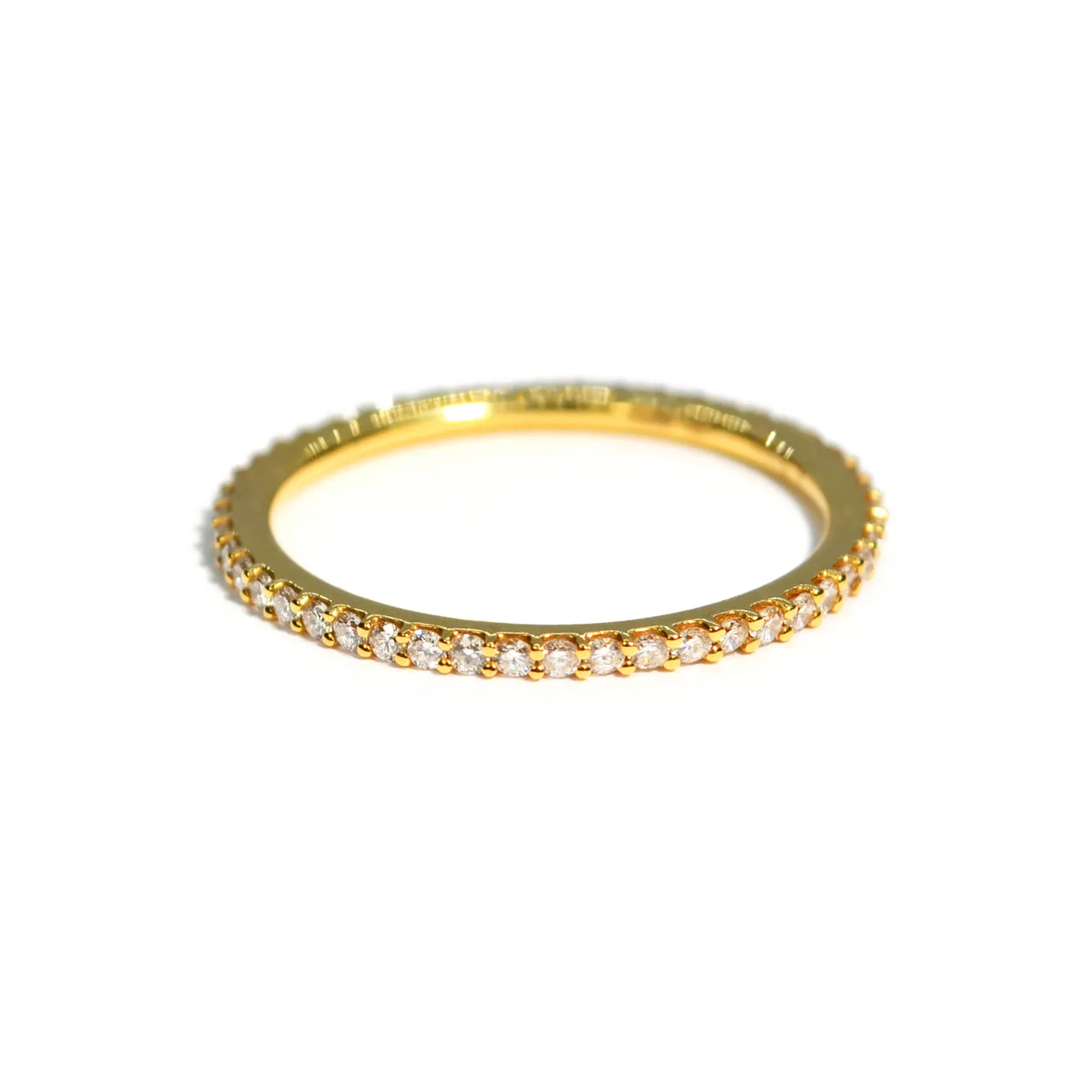 A & Furst - France - Eternity Band Ring with White Diamonds all around, 18k Yellow Gold