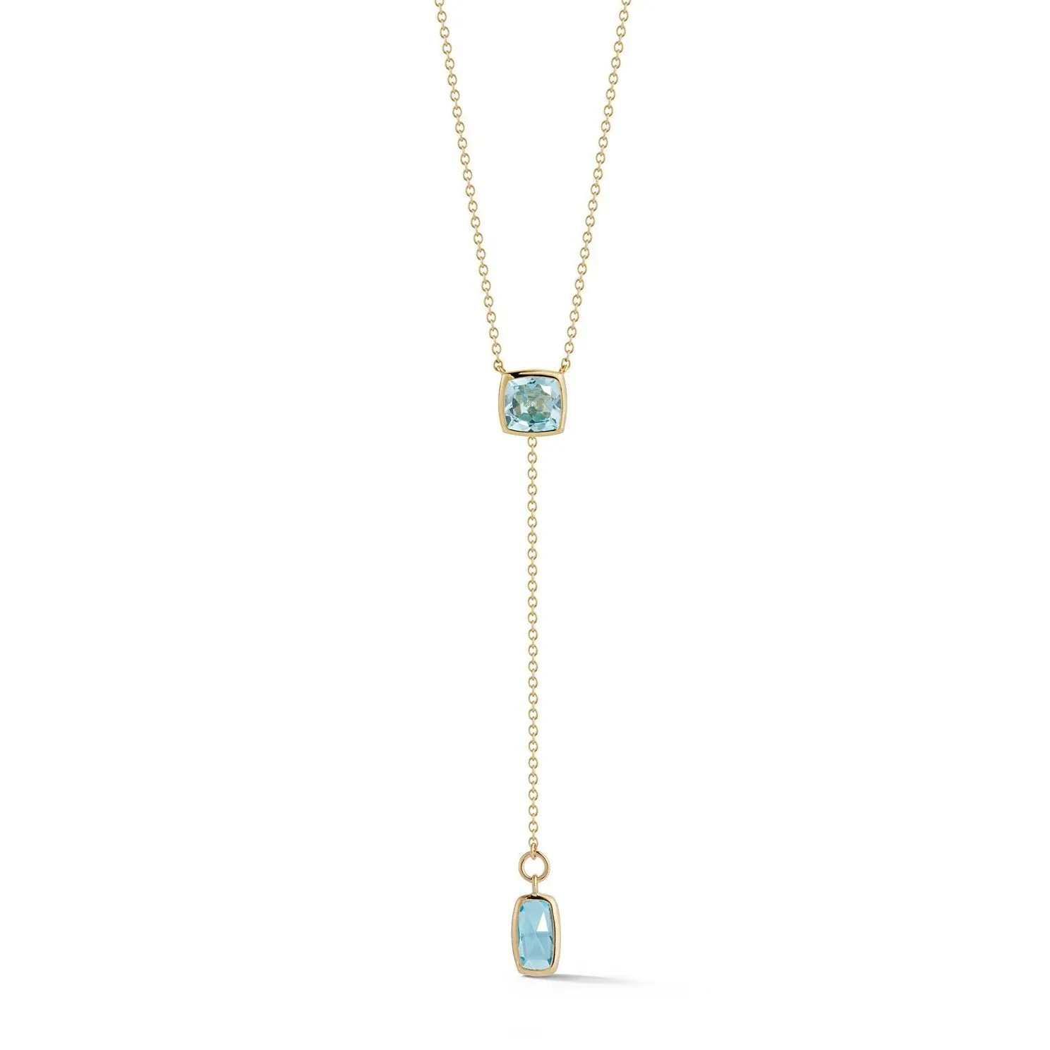 A & Furst - Gaia - Lariat Necklace with Blue Topaz, 18k Yellow Gold