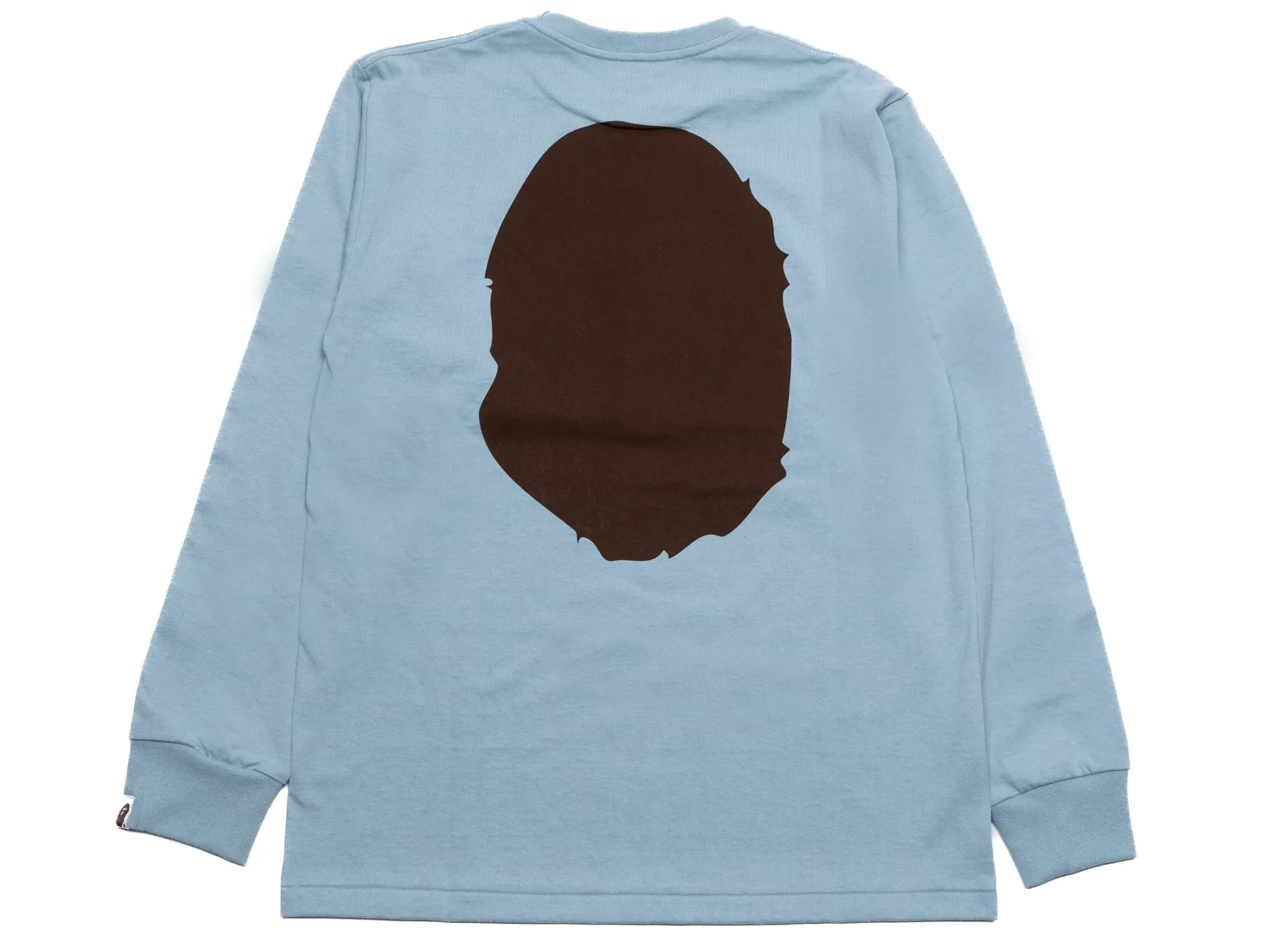 A Bathing Ape Big Ape Head L/S Tee in Sax xld