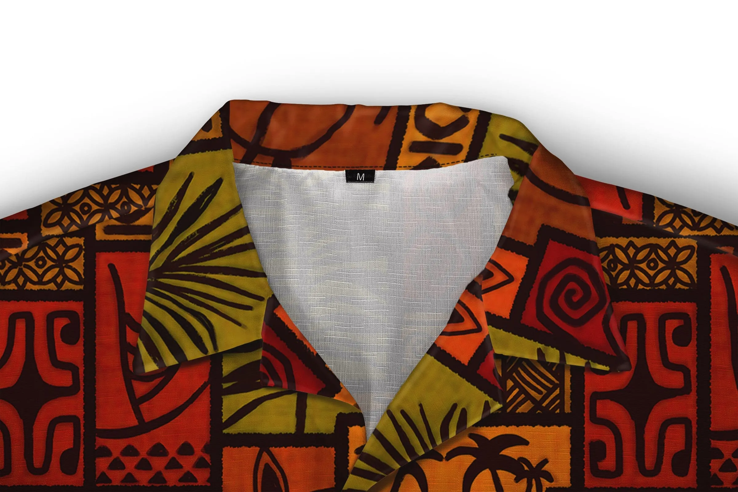 African Symbols Linen Hawaiian Shirt