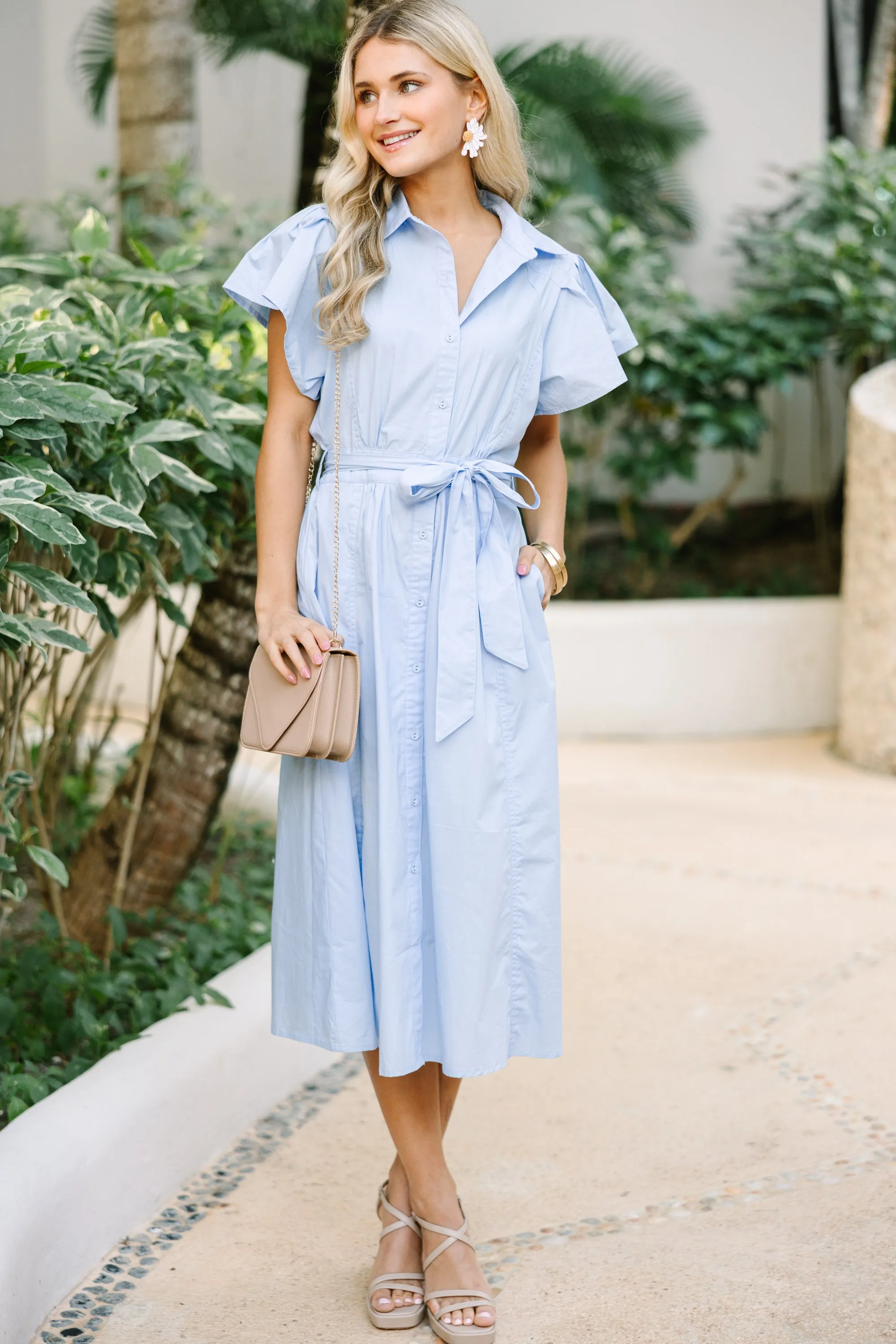 All In A Dream Light Blue Midi Dress