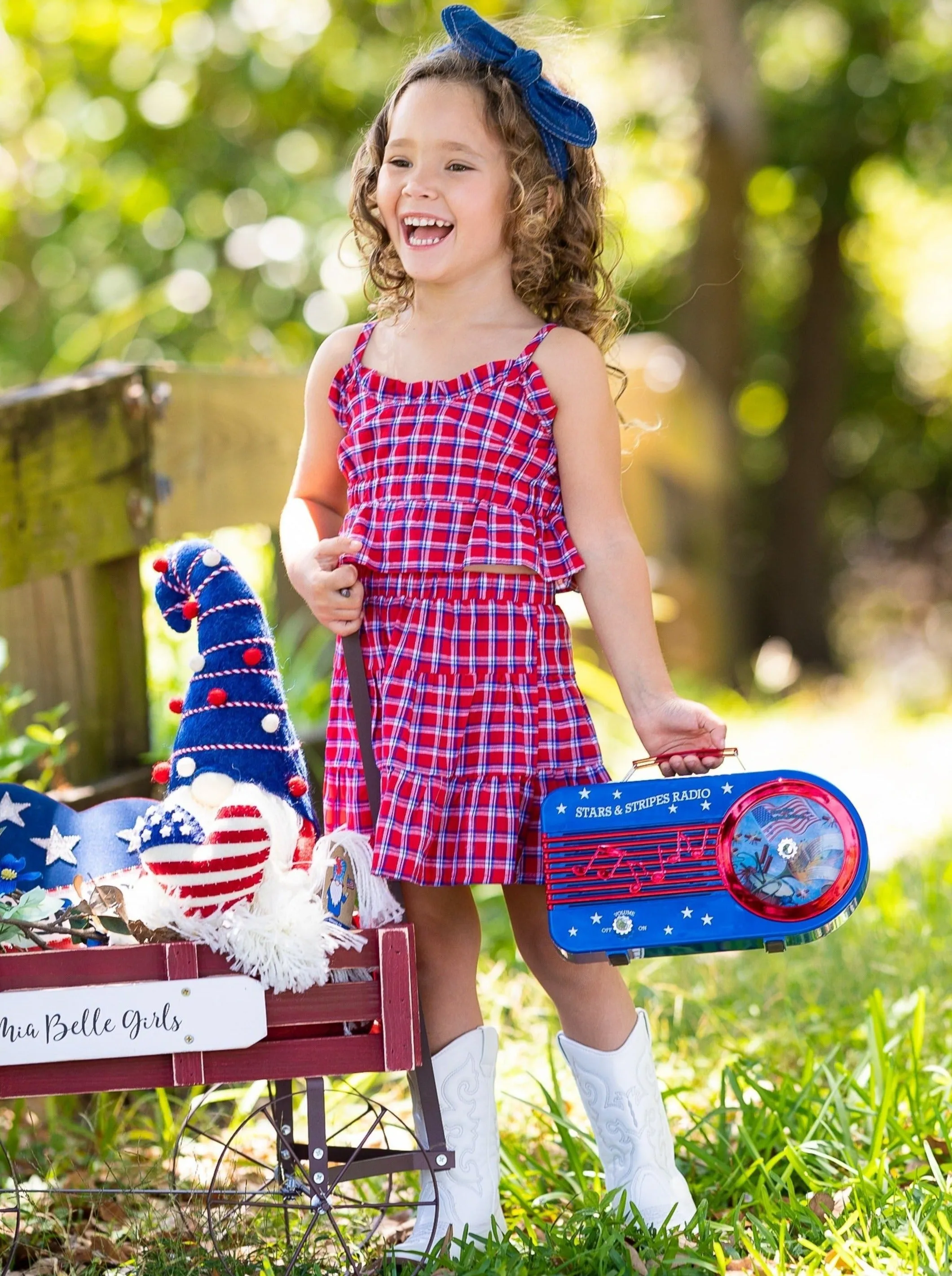 American Gingham Gal Skirt Set