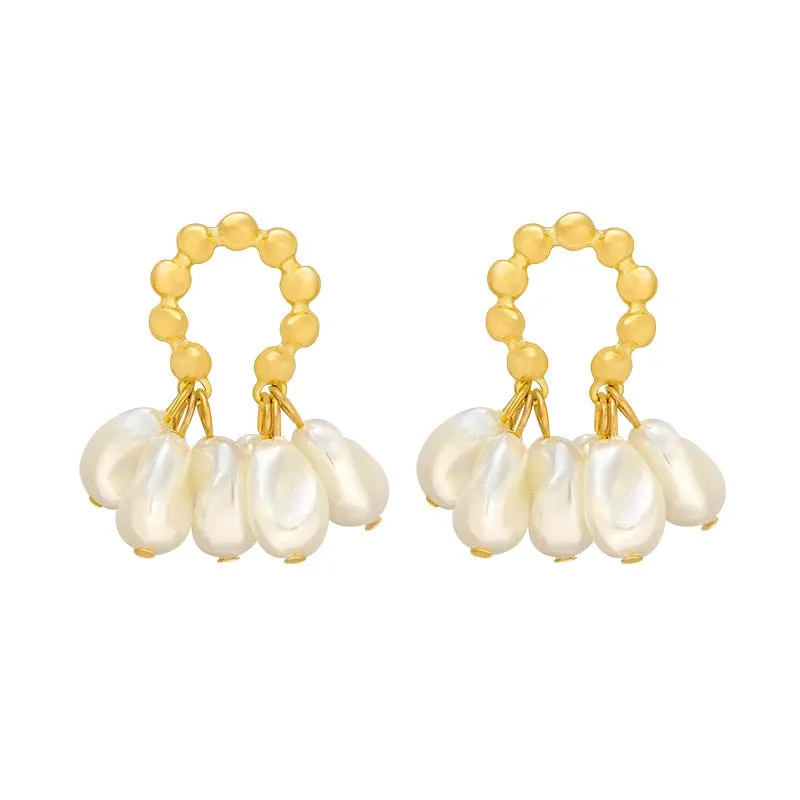 Années 50 Boucles d'oreilles Soir Perle et Or