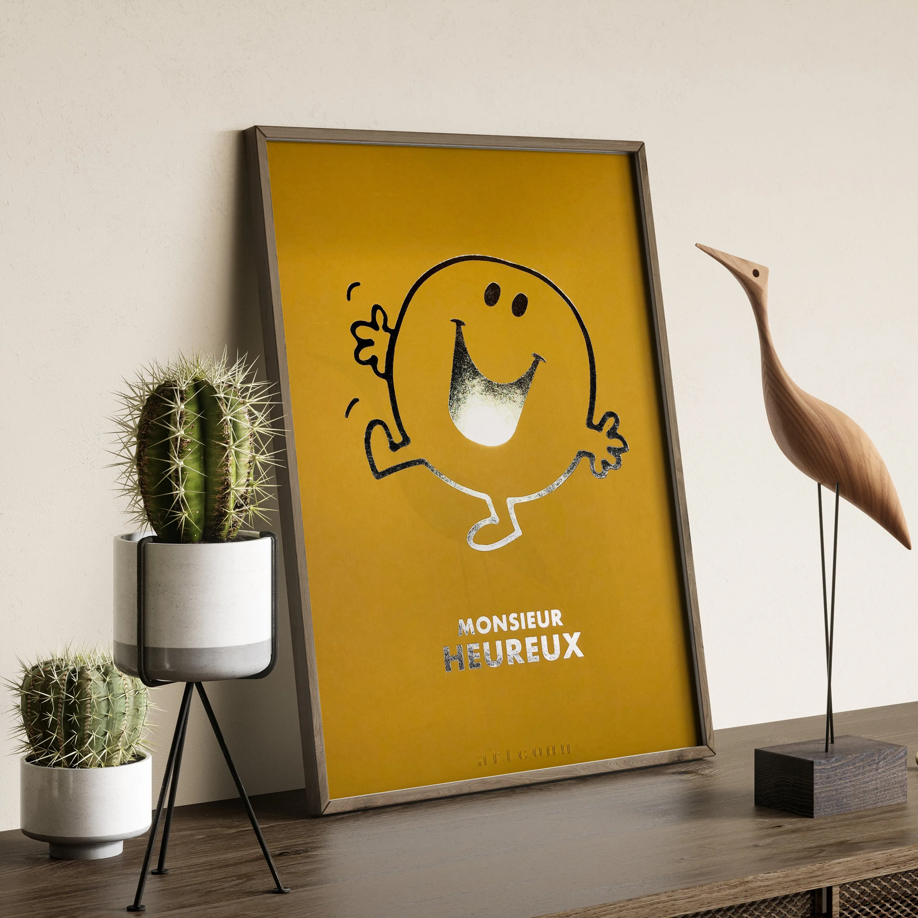 Arteonn Mr. Men & Little Miss Monsieur Heureux Art Print