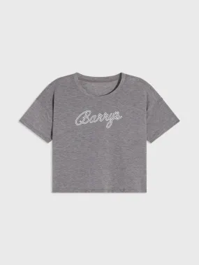 BARRY'S HEATHER GREY ROSE CROP TEE