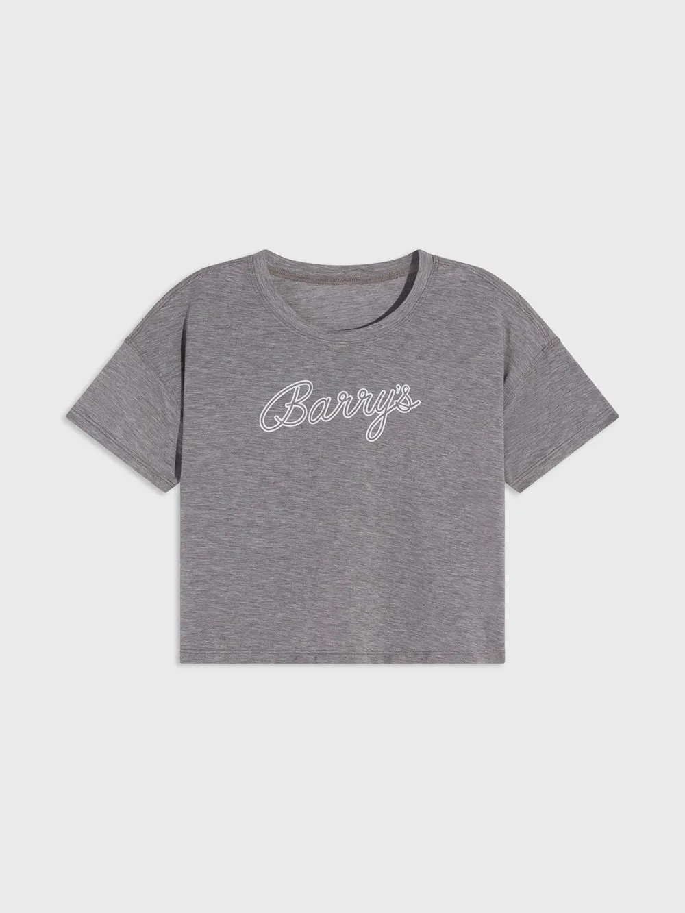 BARRY'S HEATHER GREY ROSE CROP TEE