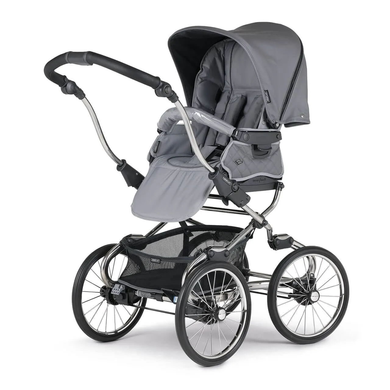 Bebecar Stylo Class  Combination Pram, Raincover and LA3 Kit - Stormy Grey