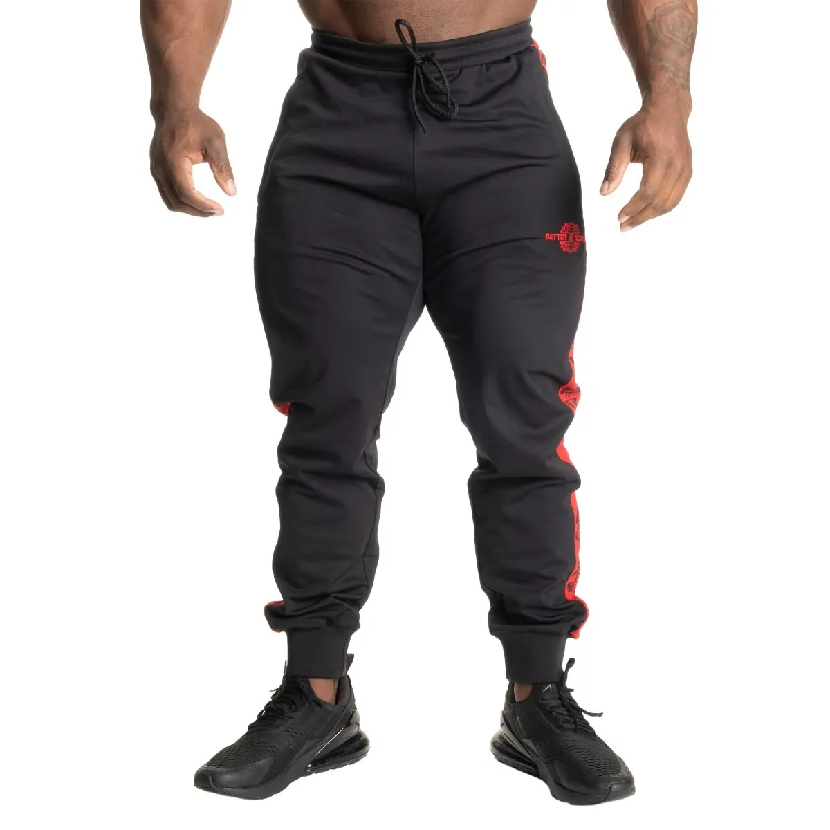 Better Bodies Bronx Track Pants - Black/Red