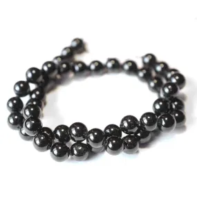 Black Tourmaline 8mm Round - 15-16 Inch