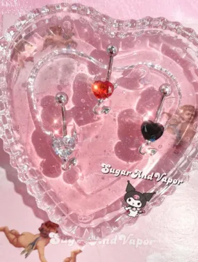 Bling Gem Heart Devil Belly Button Ring