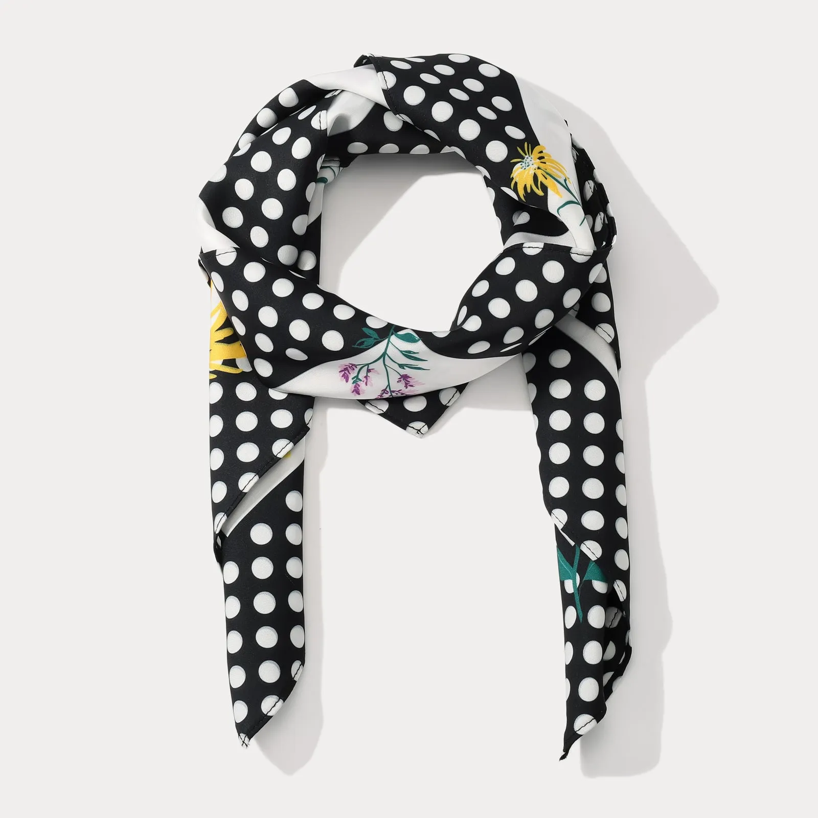 Blooming Polka Dot Square Scarf