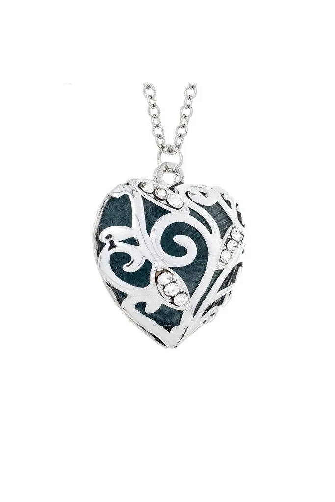 Blue Heart Sparkle Gems Pendant and Necklace - Juliette