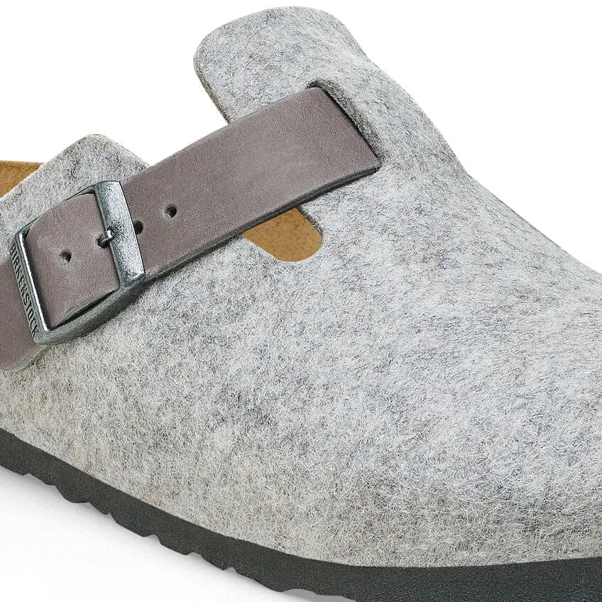 Boston - Light gray felt leather