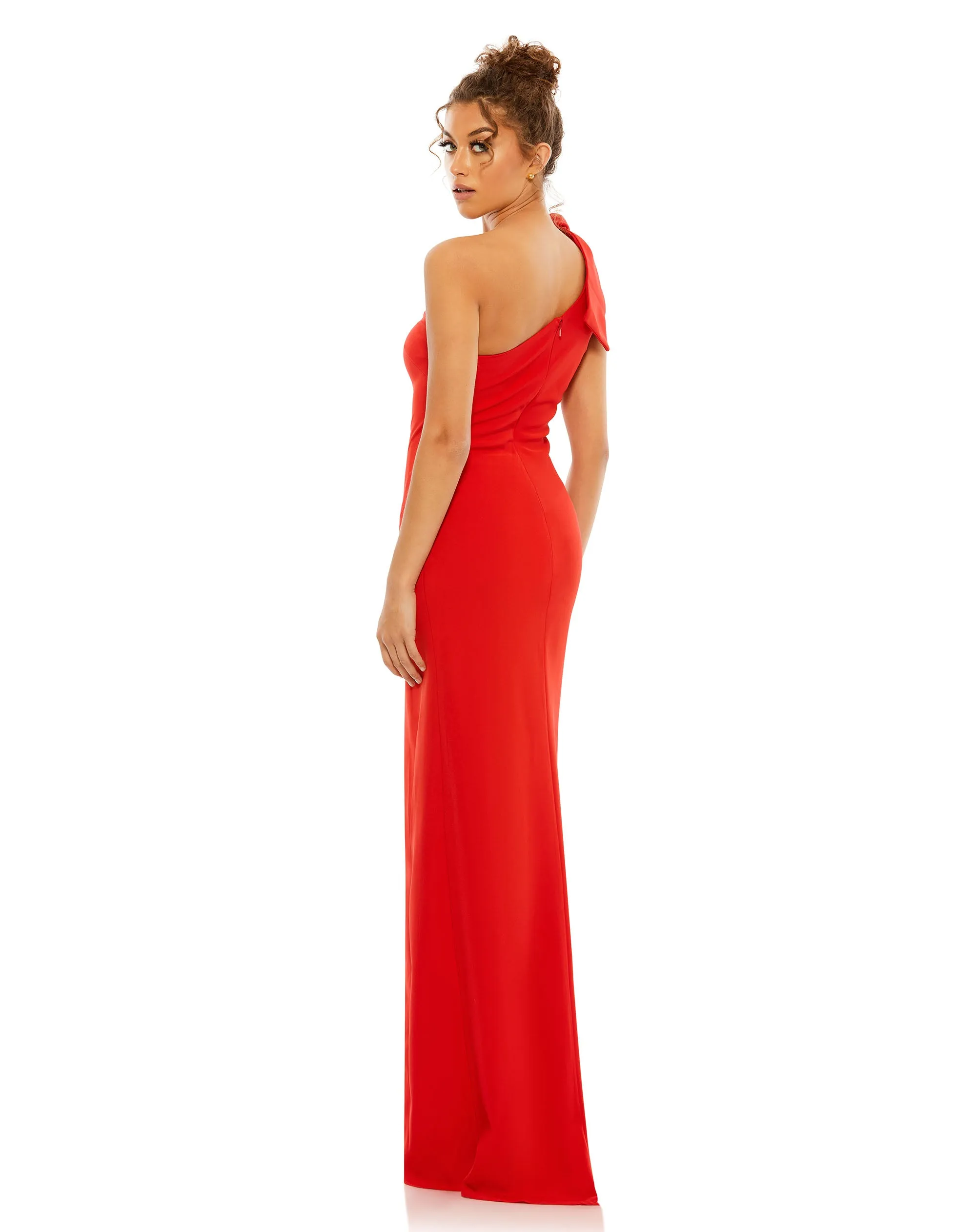 Bow One Shoulder Evening Gown