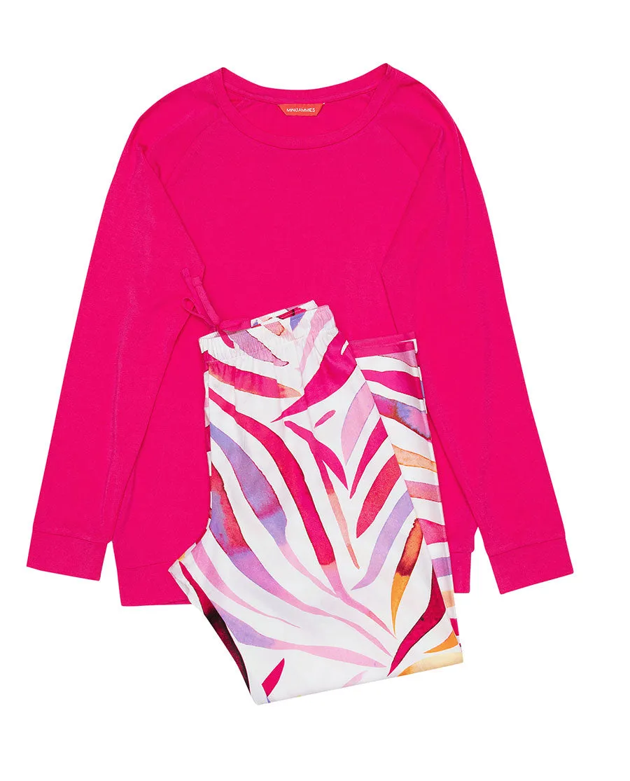 Carrie Jersey Top and Brushstroke Print Pyjama Set