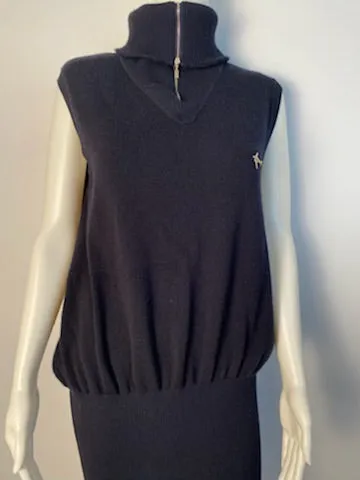 Chanel 08C 2008 Cruise Coco Line Black Sleeveless Ribbed Blouson Dress FR 38 US 6