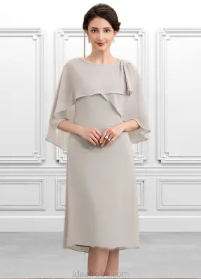 Cheyanne A-Line Scoop Neck Knee-Length Chiffon Mother of the Bride Dress STK126P0014935