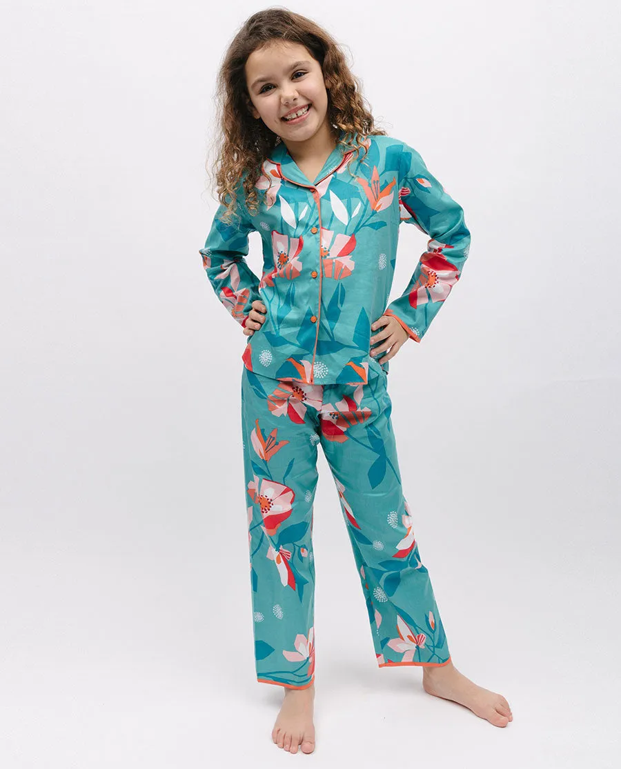 Coco Girls Floral Print Pyjama Set