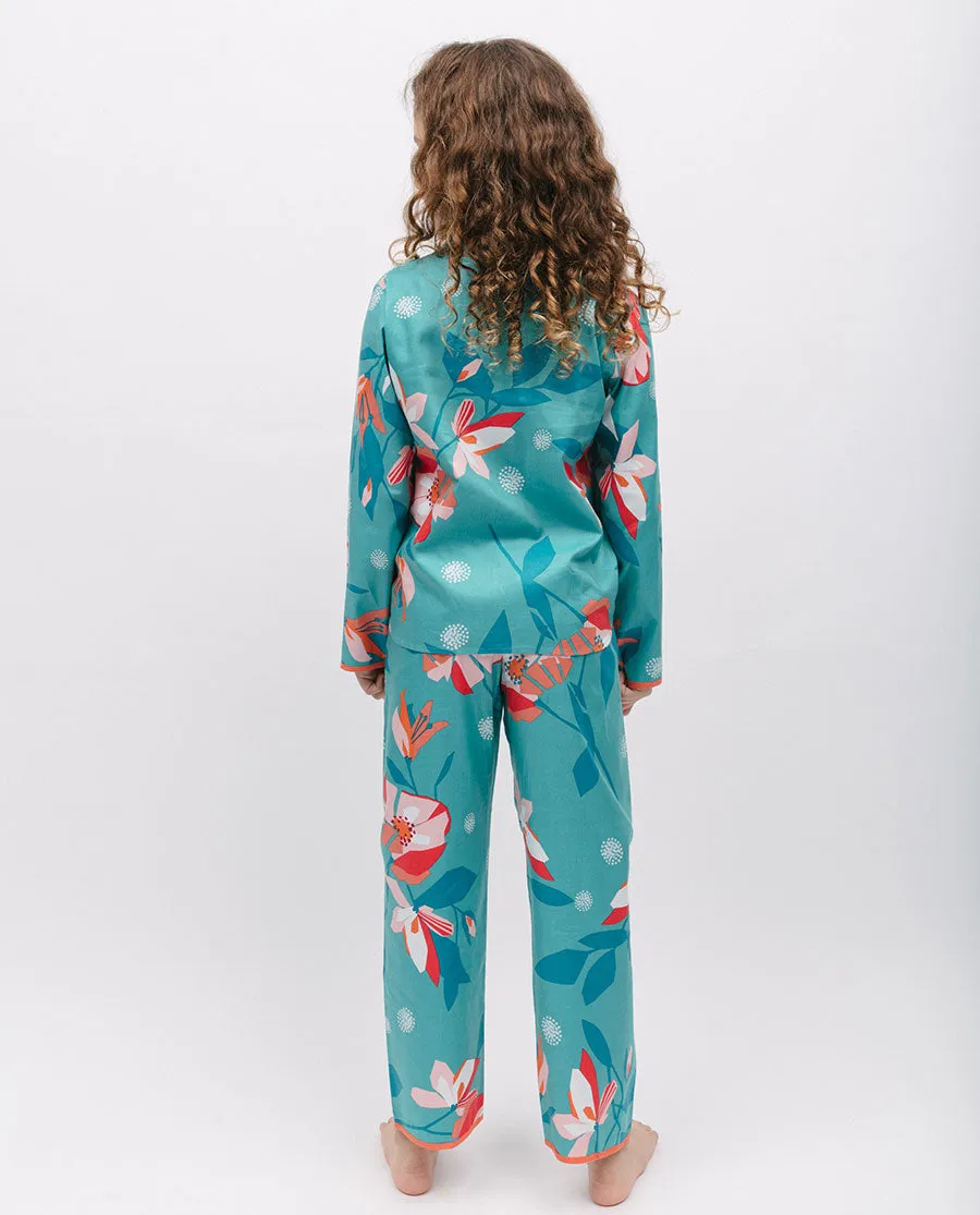 Coco Girls Floral Print Pyjama Set