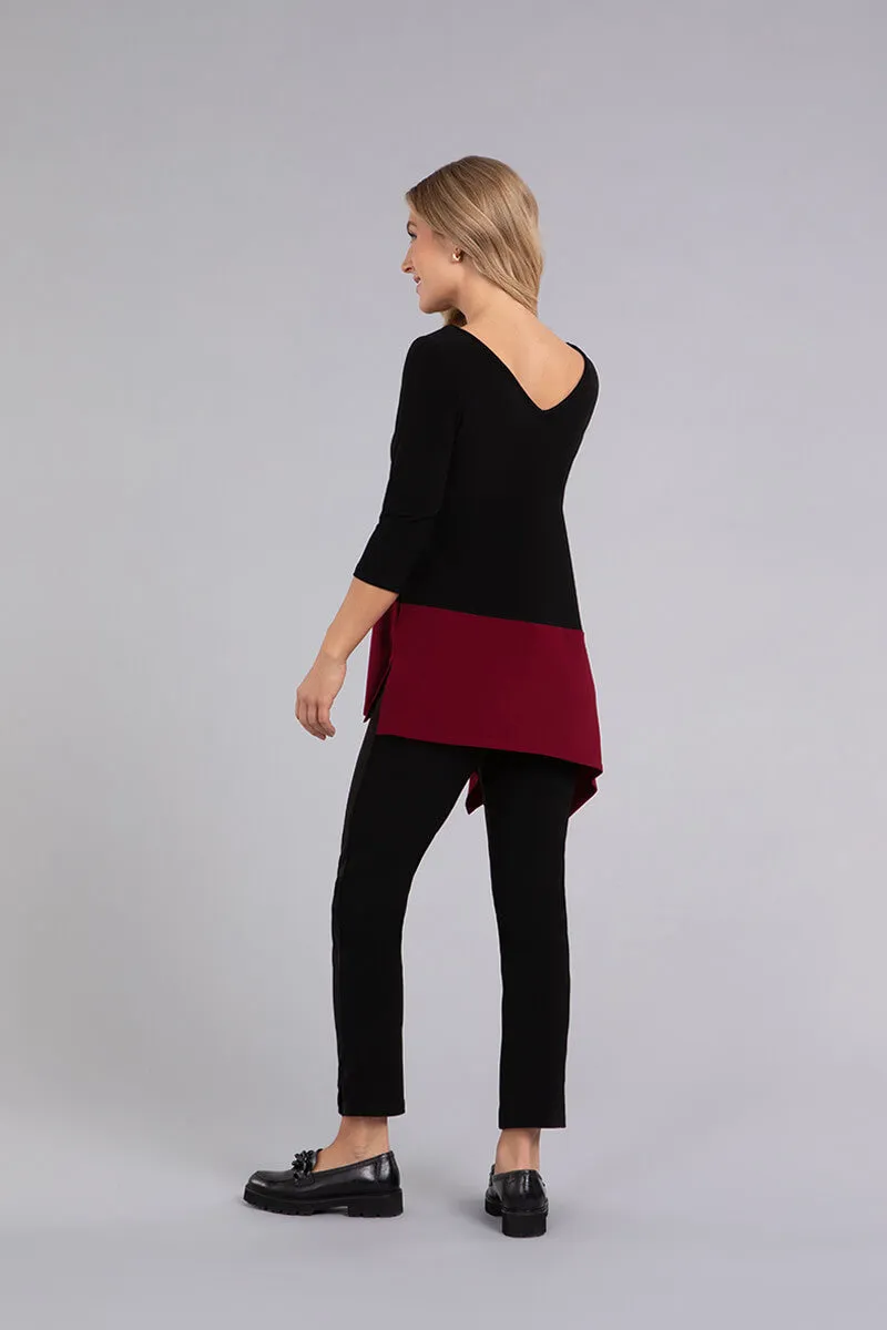 Colour Block Reversible Angle Top | Black/Bloodstone