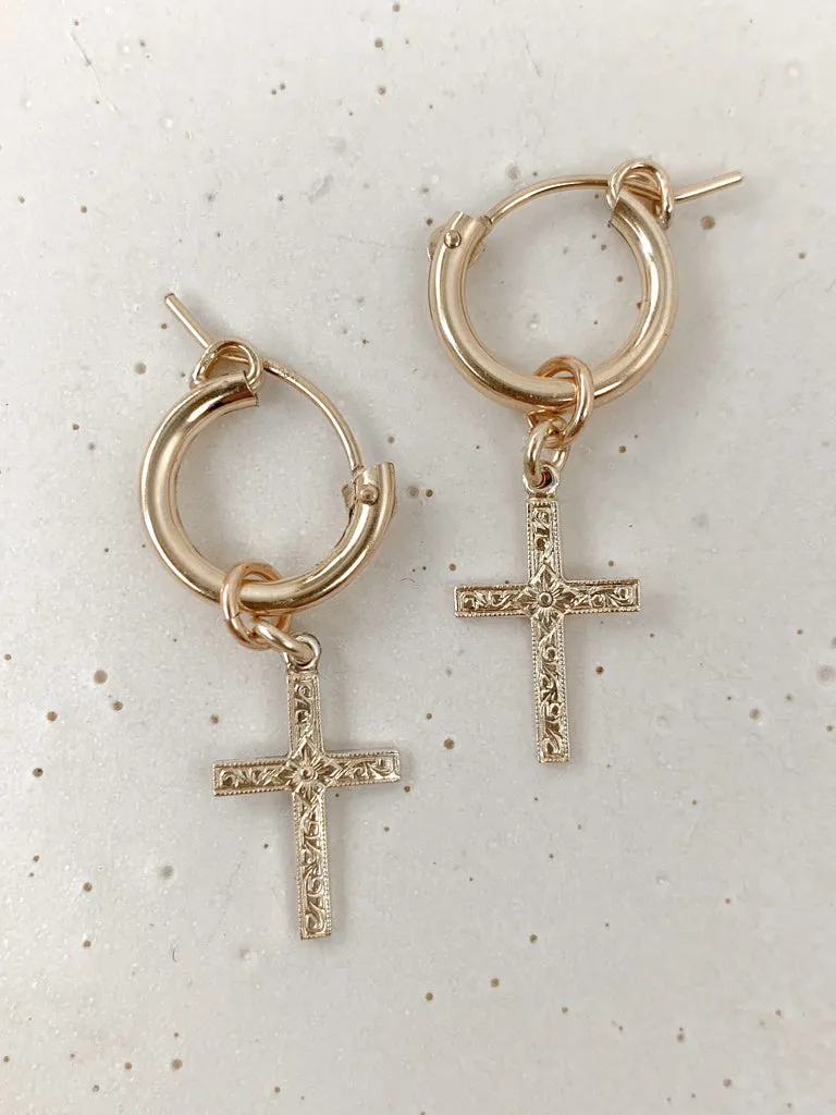 Cross Me Hoop Earrings