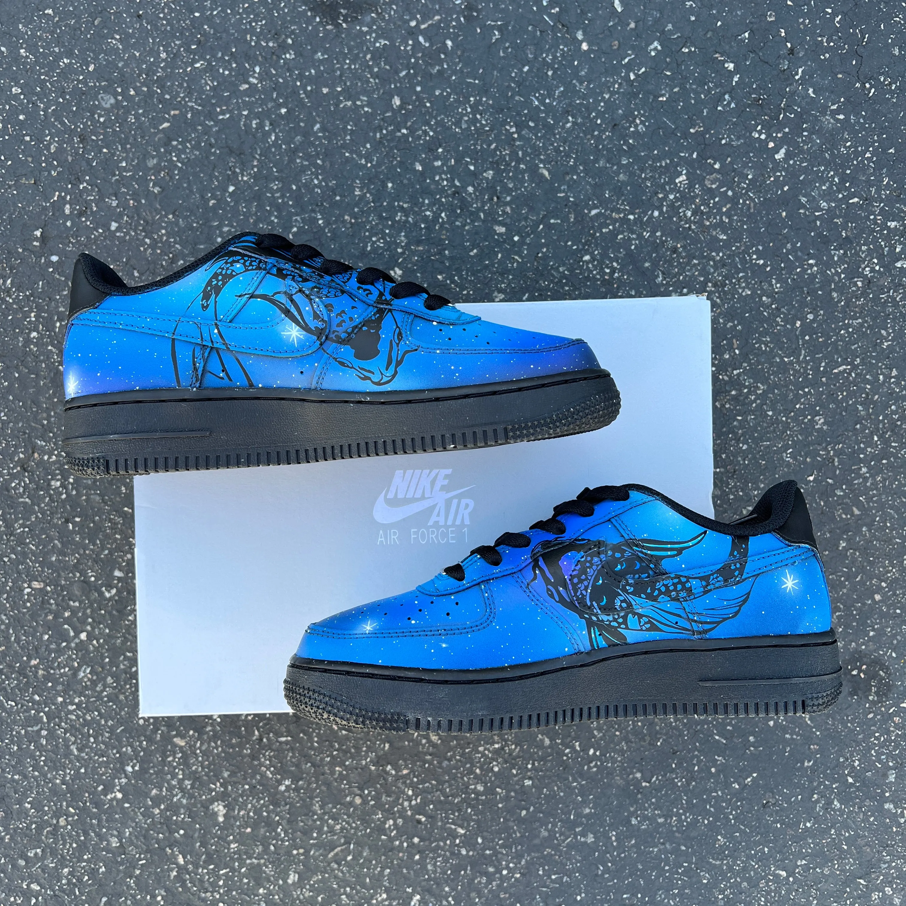 Custom Hand Painted Galaxy Horoscope Pisces Sign Nike Air Force 1