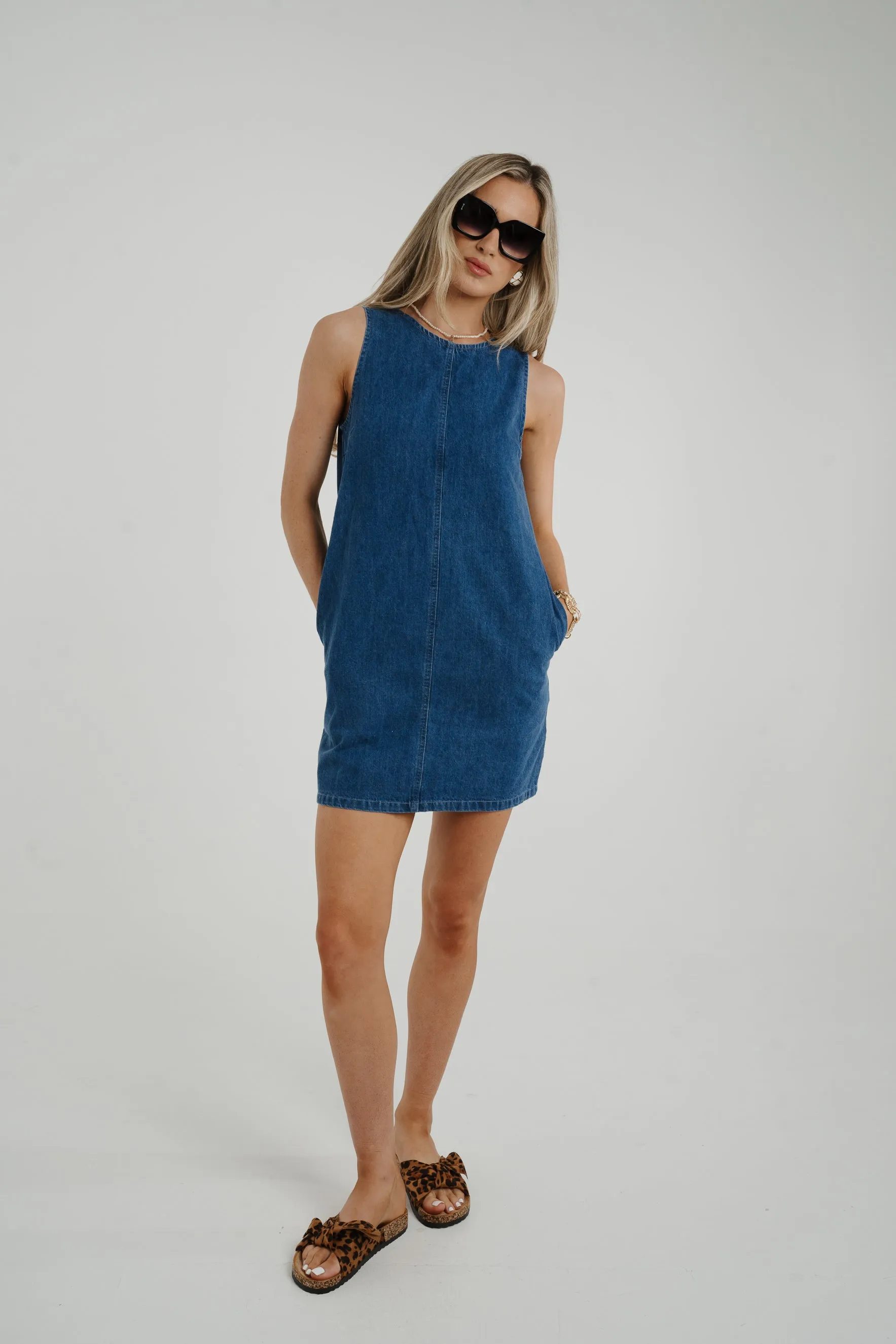 Daisy Denim Mini Dress In Dark Wash