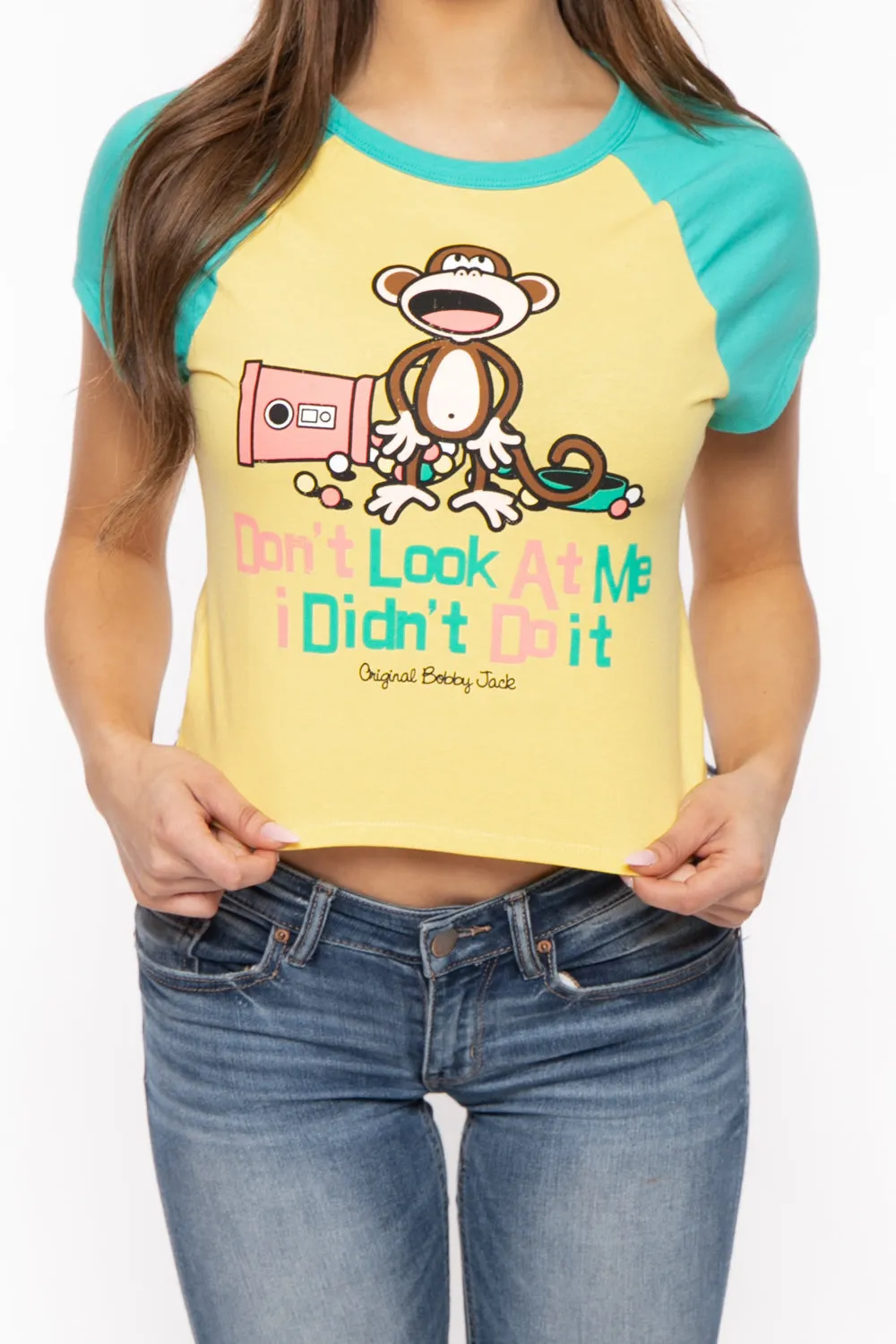 Don't Look At Me - Bobby Jack Raglan Top - Yellow