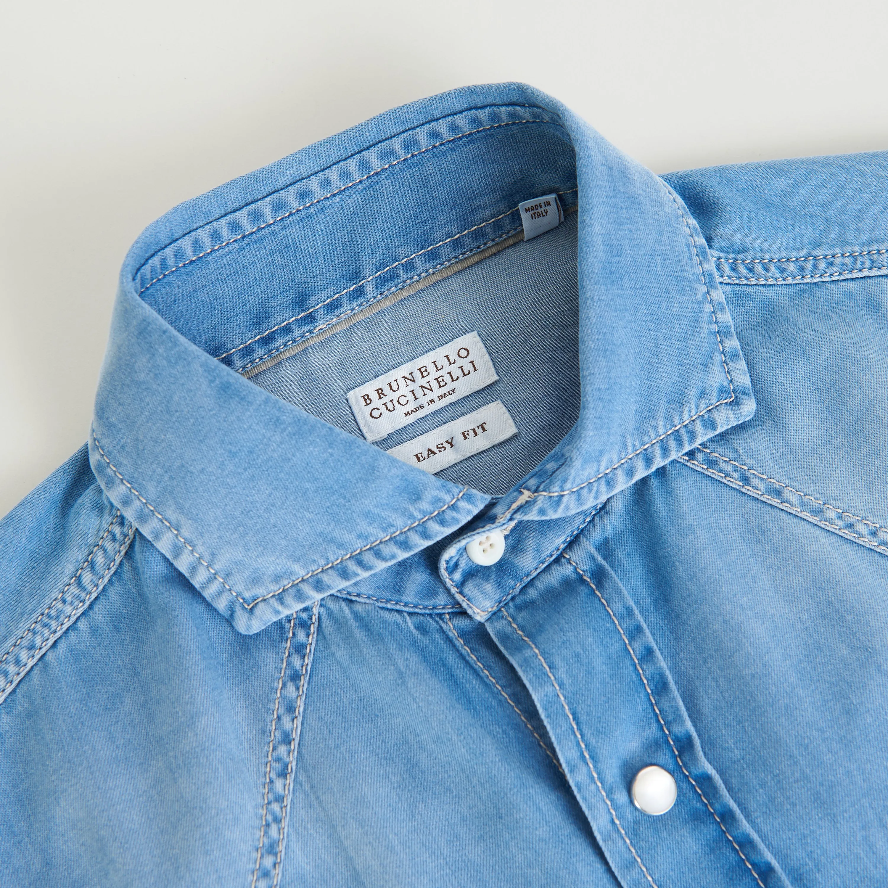 Easy Fit Blue Western Shirt - Lightweight Denim