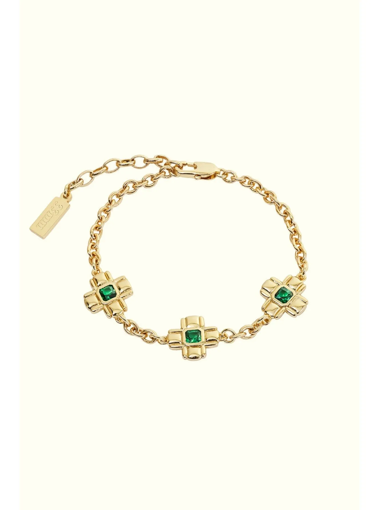 Emerald Cubic Stone Necklace