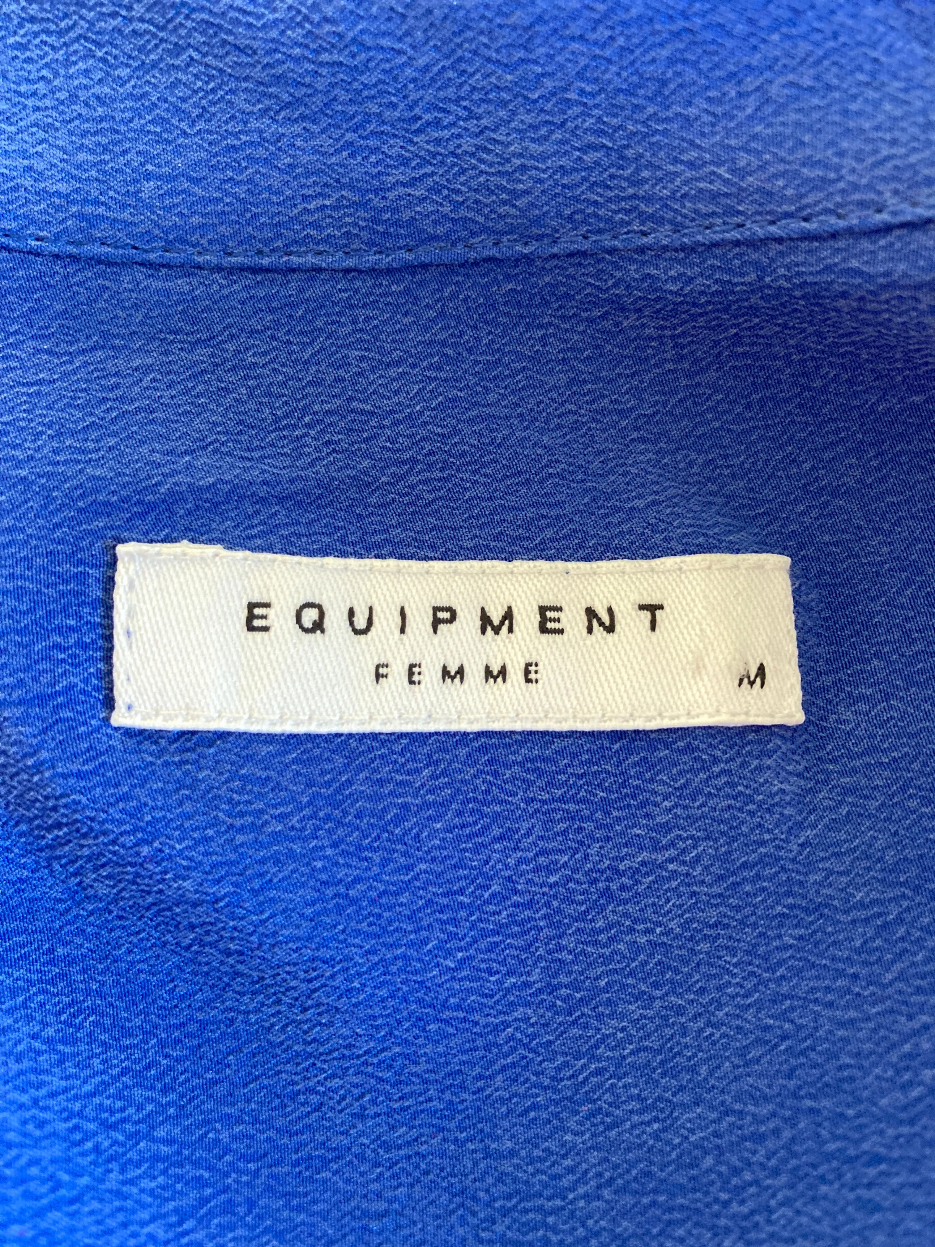 Equipment Royal Blue Silk Shirt, M