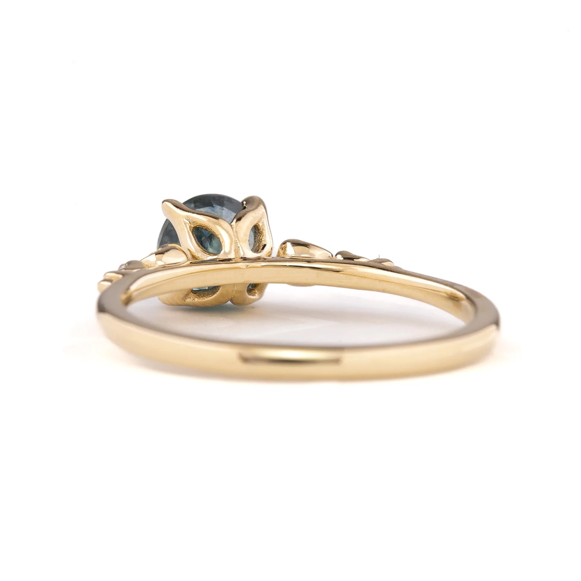 Estel Luxe Ring 1.15ct Deep Teal Blue Montana Sapphire, 14k Yellow Gold (One of a kind)