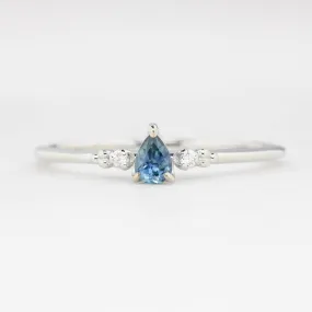 Estel Ring - 0.15ct Blue Montana Sapphire Ring, 14k White Gold