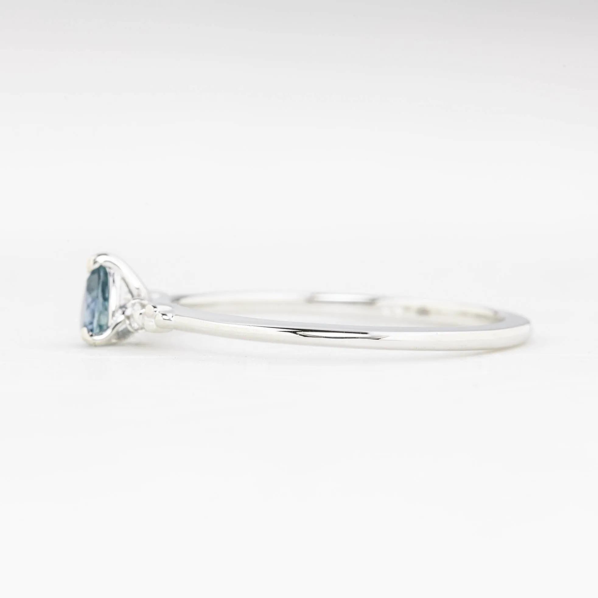 Estel Ring - 0.15ct Blue Montana Sapphire Ring, 14k White Gold