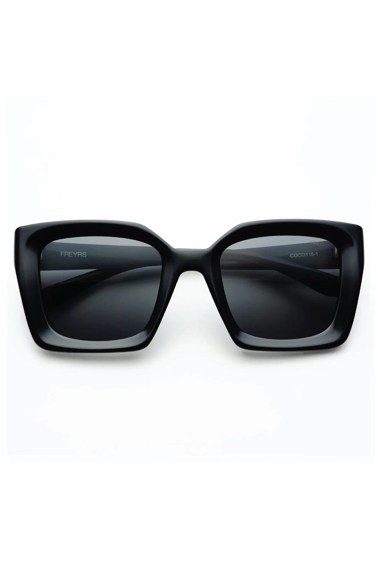 Freyrs: Coco Black Square Sunglasses