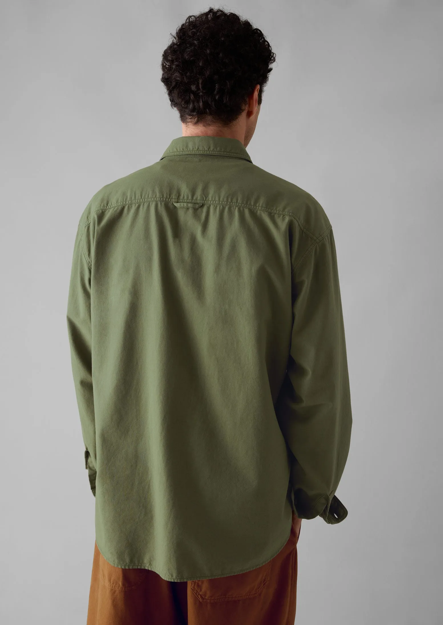 Garment Dyed Oxford Workwear Shirt | Washed Olive