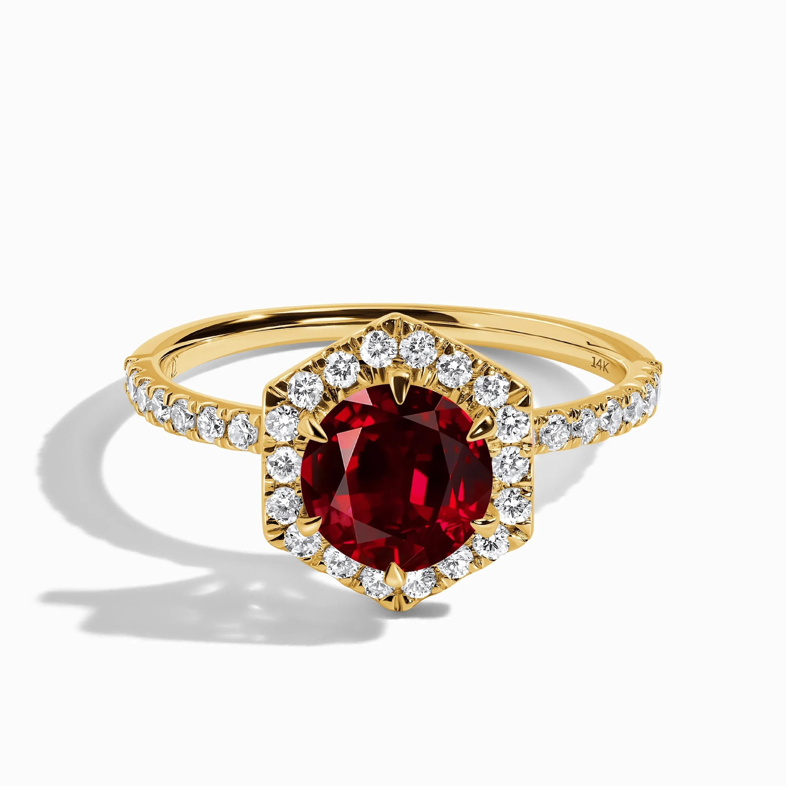 Garnet Diamond Ring - My Eternal Round Halo Pavé