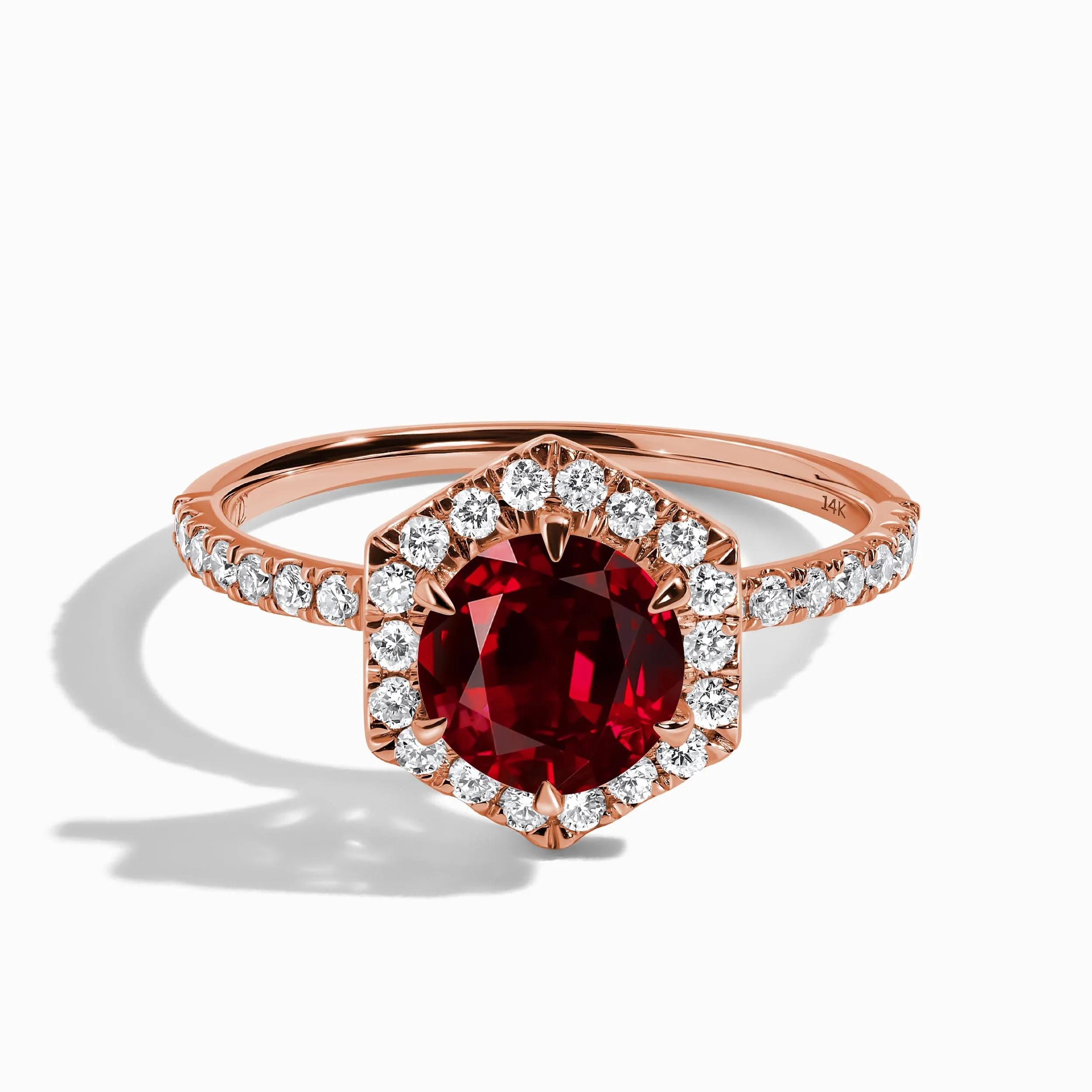 Garnet Diamond Ring - My Eternal Round Halo Pavé