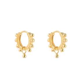 Gold Ball Huggie Earrings