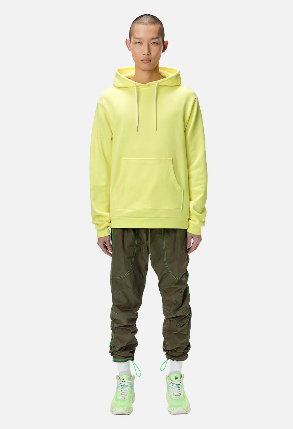 High Shrunk Nylon Himalayan Pants / Olive X Neon Green