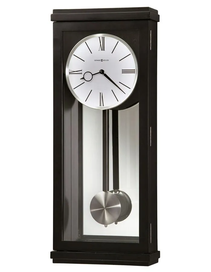 Howard Miller Alvarez Triple Chime Pendulum Wall Clock - Black Satin Finish