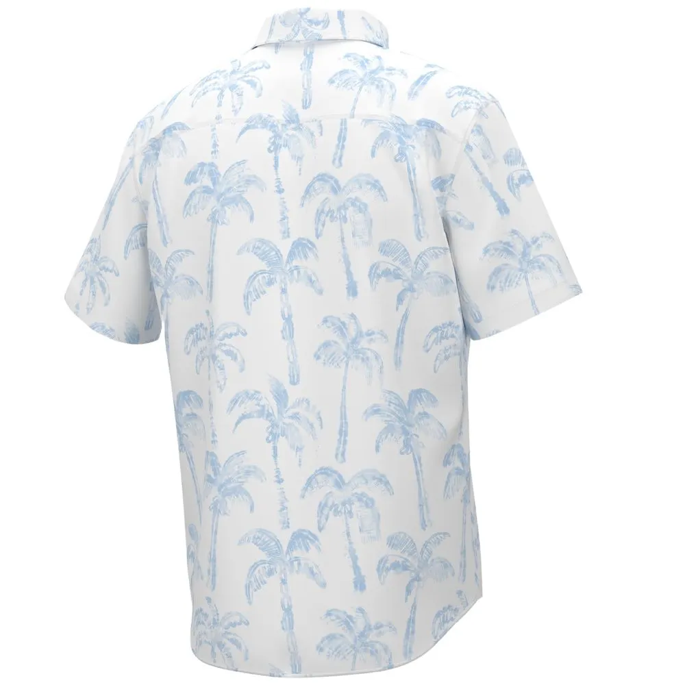 'Huk' Men's Kona Palm Wash Button Down - White